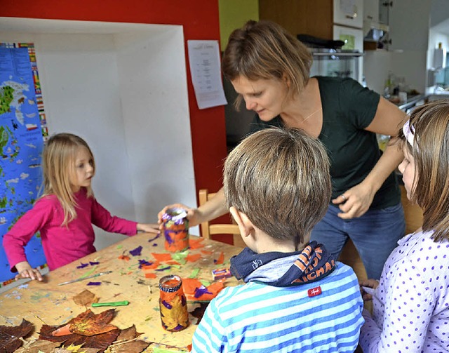 Bunt ging es zu beim Kreativnachmittag bei der Ferienbetreuung in Horben.   | Foto: Sofia Conraths