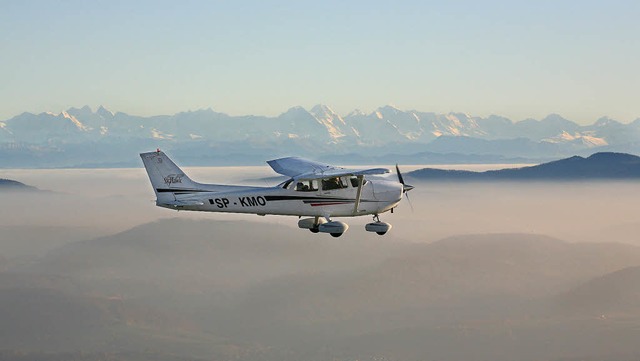 Die Cessna 172 der Luftsportgemeinscha...icht in die Ferne hufig in der Luft.   | Foto: Erich Meyer