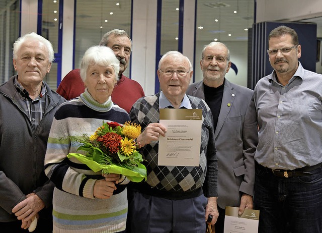 Ehrungen bei der Siedlergemeinschaft R...ann, Theodor Sss und Andreas Wiesmann  | Foto: Martin Eckert