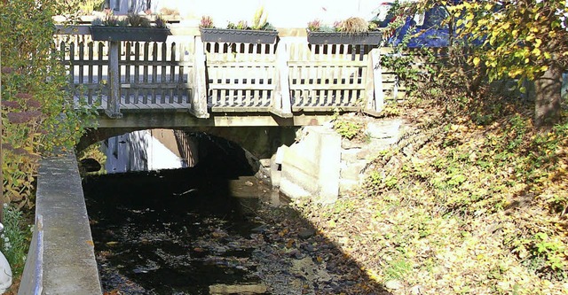 Die  Brcke ber den Mhlbach  in der ...n gesperrt. Sie soll erneuert werden.   | Foto: Pia Grttinger