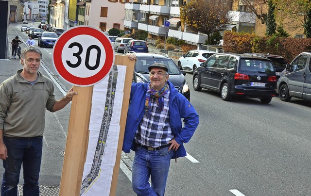 Tempo 30 fr die Wallbrunnstrae bis z... bestehende Tempo 30 aufgehoben wird.   | Foto: Nikolaus Trenz