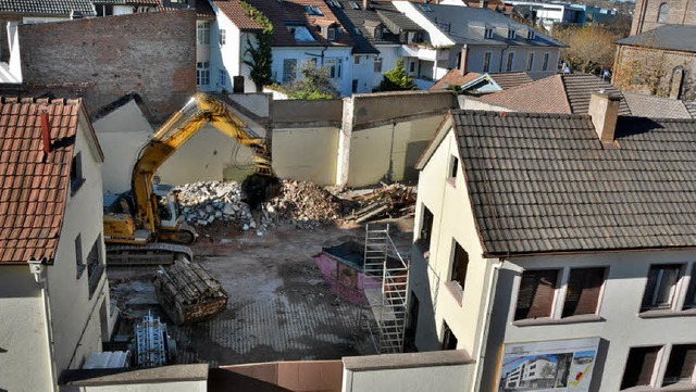 Abbrucharbeiten im ehemaligen Druckereiareal an der Haagener Strae   | Foto: Barbara Ruda