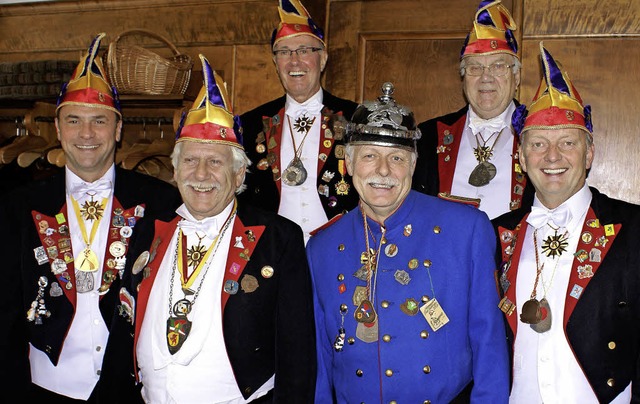 Langjhrige Mitglieder des  Elferrats ...Wagner und Prsident Robert Schwander   | Foto:  Werner Probst