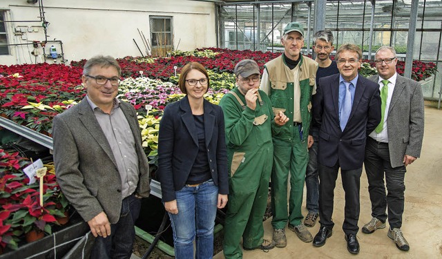 Erwin Stiegeler, Sandra Boser, Michael...hnachtssterne in der Blumen-Werkstatt   | Foto: olaf michel