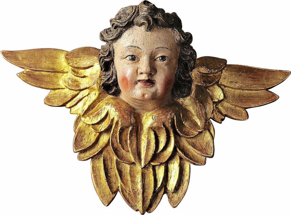 Der Kopf-Engel aus dem Barock ist auch Teil der Ausstellung.  | Foto: R. Schlosser