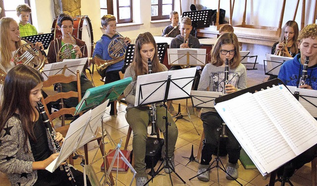 Seelbacher Jungmusiker proben fr das Weihnachtskonzert am 12. Dezember.   | Foto: privat