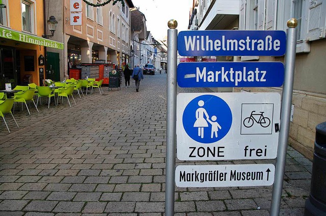 Eine Fugngerzone ohne Fugnger? Vor...Wilhelmstrae nicht wirklich viel los.  | Foto: Martin Pfefferle