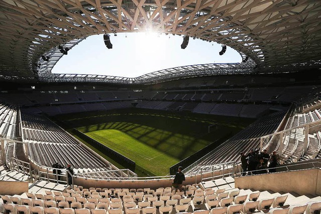Die Allianz-Arena aus Holz steht in Ni...kommenden Jahr EM-Spiele ausgetragen.   | Foto: AFP