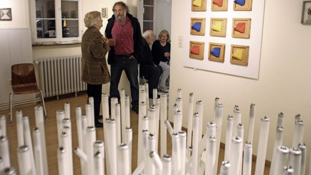 Leuchtstoffrhren  sind bei Johann Trck zu Kunstobjekten geworden.   | Foto: erika sieberts