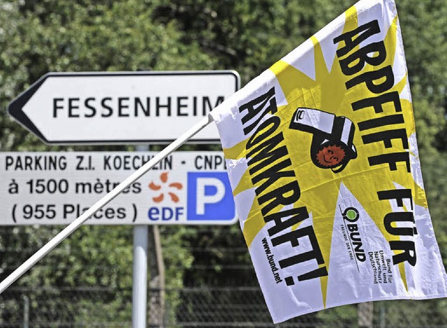 Fessenheim-Protestflagge  | Foto: DPA