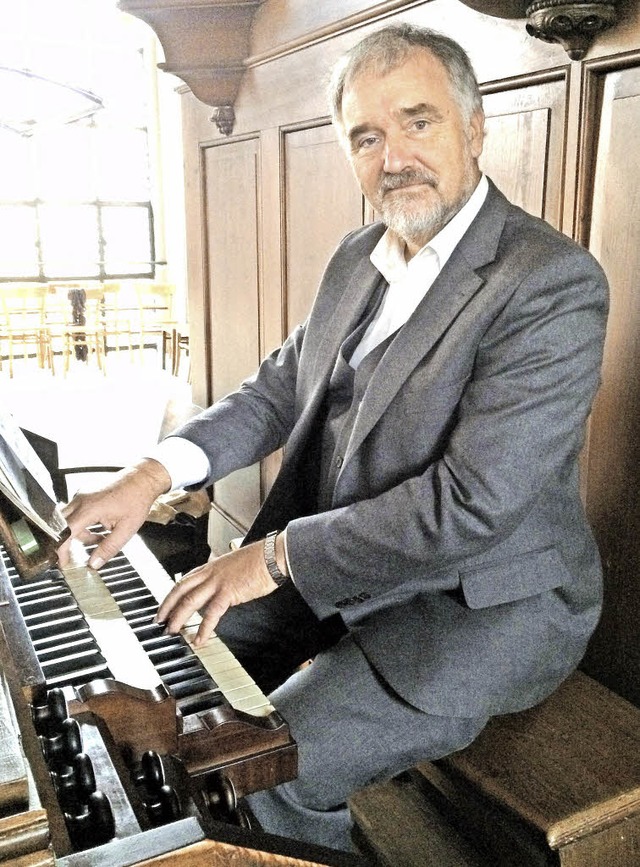 Josef Edwin Miltschitzky an der Walcker-Orgel   | Foto: Thomas Bertram