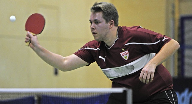Musste sich bei der Tischtennis-Bezirk...in: Dominik Blattmann vom TTC Lrrach   | Foto: Meinrad Schn