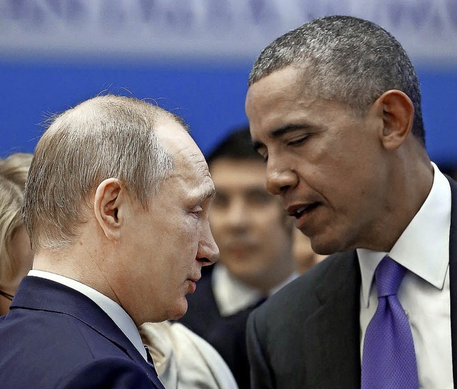 Wladimir Putin und Barack Obama im Gesprch     | Foto: afp