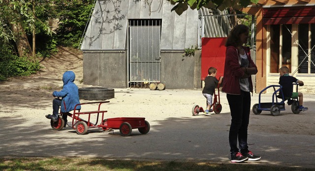 Die Kinder der Notfallgruppe knnen im...in Groteil der Erzieherinnen in Lahr.  | Foto: Babette Staiger