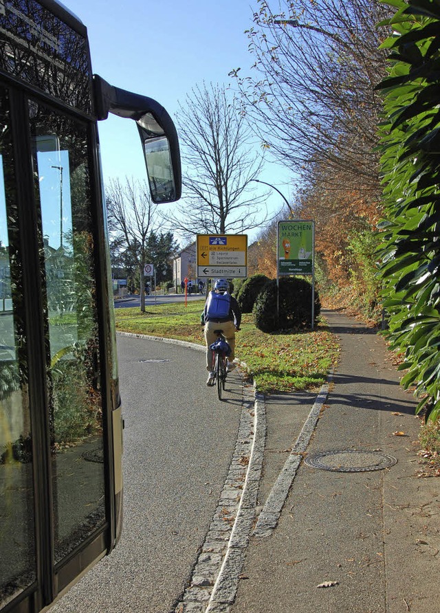 Fr Radfahrer  soll der Weg von Riehen...tung der Kreuzung attraktiver werden.   | Foto: FREY