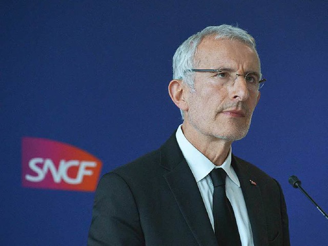 SNCF-Chef Guillaume Pepy am Donnerstag...sekonferenz zum TGV-Unglck im Elsass.  | Foto: AFP
