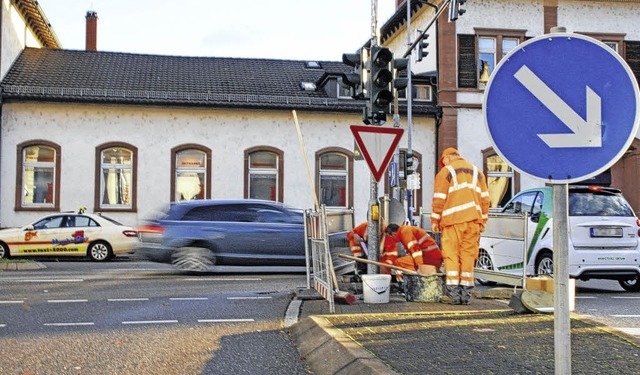 Die Ampelanlage an der Einmndung Bism...inienbusse sollen Vorfahrt bekommen.    | Foto: Roland Gerard