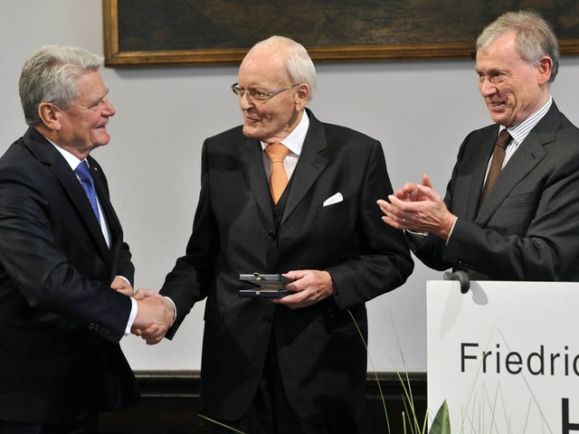 Gauck, Herzog, Khler in Freiburg.  | Foto: Thomas Kunz