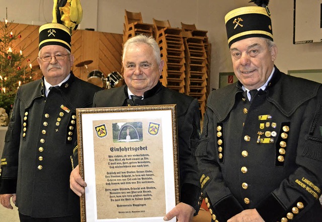 Als Gastgeschenk vom Patenverein in Bu...rtsgebet der                Bergleute.  | Foto: Paul Berger