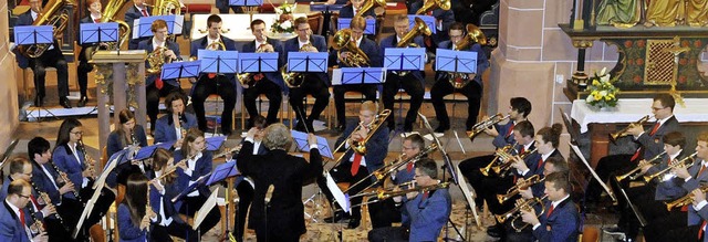 Der Musikverein Oberweier bei  seinem Kirchenkonzert.   | Foto: wolfgang knstle