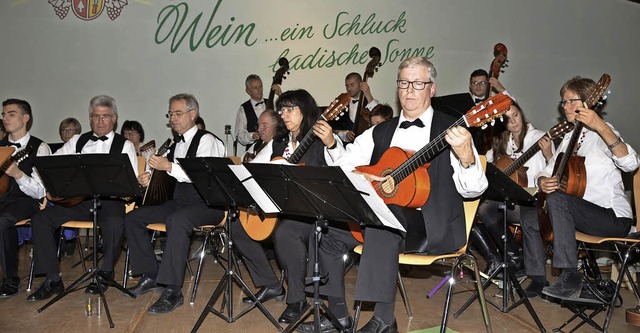 Jechtingen. Die Zupfmusiker beim Bhenauftritt.  | Foto: Roland Vitt