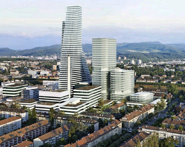 So soll das Roche-Areal 2025 aussehen.   | Foto: Grafik: Herzog &amp; De Meuron