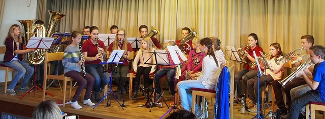 Die Nachwuchsmusiker der Trachtenkapelle Todtnauberg  bei ihrem ersten Konzert   | Foto: Privat