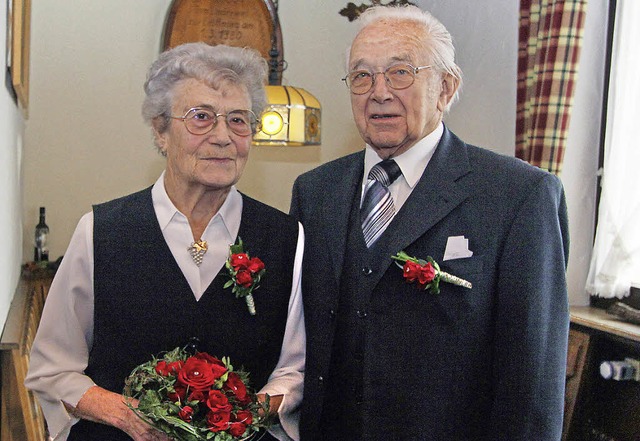 Helene und Johann Galli haben in Oberr...l ihre  diamantene Hochzeit gefeiert.   | Foto: Herbert trogus