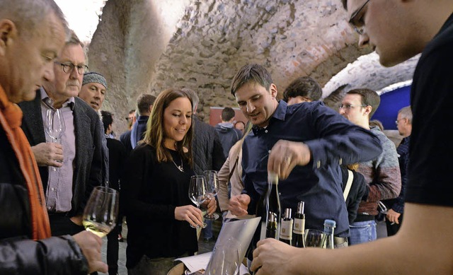 Weingut Salwey aus Oberrotweil prsent...ch  im Kaiserstuhl im Peterhofkeller.   | Foto: Rita Eggstein