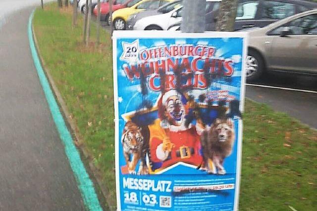 Unbekannte zerstren 200 Plakate des Offenburger Weihnachtscircusses