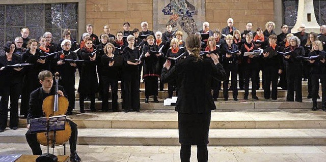 Lieder als Zeichen fr die  Freundscha...sischen Chors Freiburg in Merzhausen.   | Foto: Anne Freyer