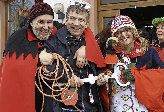 Da war die Welt noch in Ordnung: Teufe...machtung von Brgermeister Matt 2013.   | Foto: BZ-Archiv: Liane Schilling