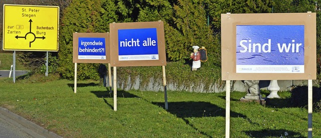 Pnktlich zum Tag der Menschen mit Beh...ae  am Ortsausgang von Kirchzarten.    | Foto: Gerhard Lck