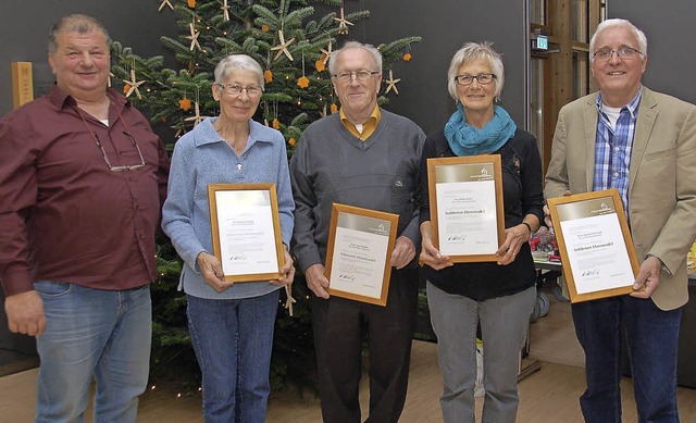 Ehrungen bei den Haus- und Gartenfreun...Jockers  und Vorsitzender Peter Eble.   | Foto: Wolfgang Beck