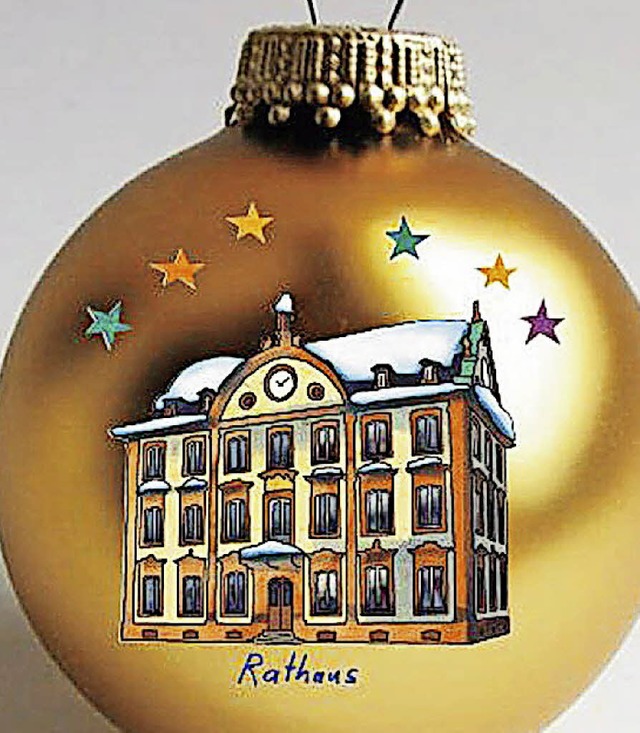 Goldig: Rathaus-Christbaumkugel  | Foto: Stadt Offenburg