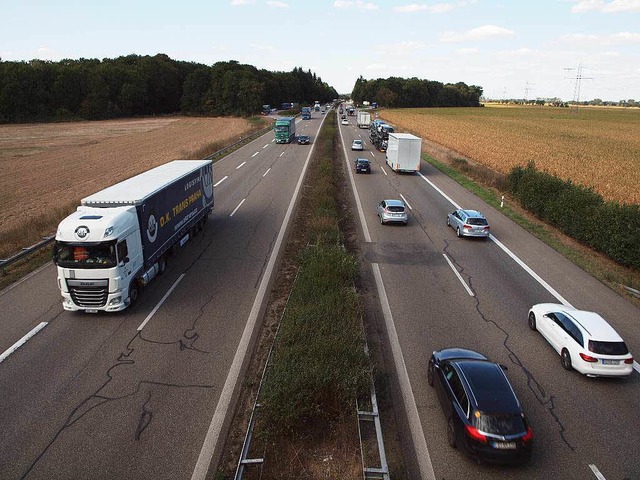 Die A 5 zwischen Riegel und Kenzingen  | Foto: Michael Haberer