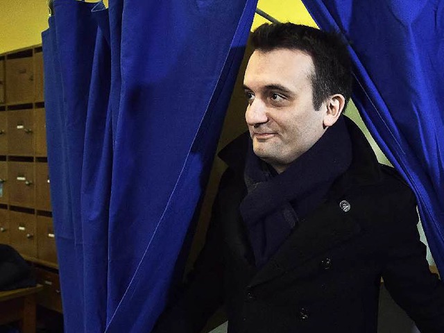 Florian Philippot nach der Stimmabgabe  | Foto: AFP