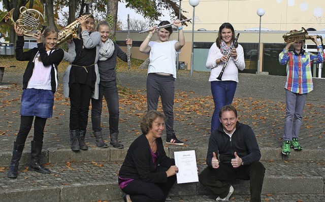 Nach Kenzingen gebrettert und beim Wer...ner-Kirchhofer-Realschule freut sich.   | Foto: Schule