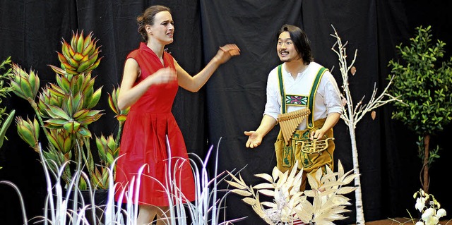 Meike Hartmann als Pamina und Eung Kwa...g der Zauberflte im Wohnpark Binzen.   | Foto: Gessner