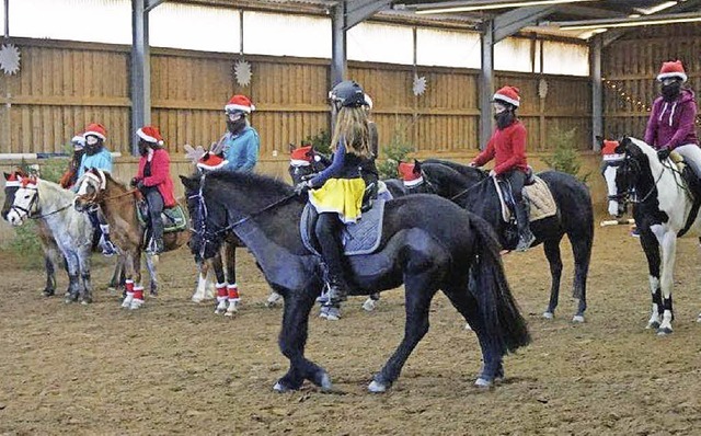 Reiter des Hgenhofs fhrten &#8222;Sc...helme wurden in das Kostm integriert.  | Foto: Anne Freyer