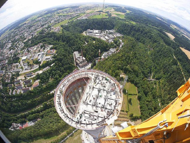 Hoch ber Rottweil: Luftbild, aufgenommen mit einem Ultraweitwinkelobjektiv.  | Foto: Thyssen-Krupp
