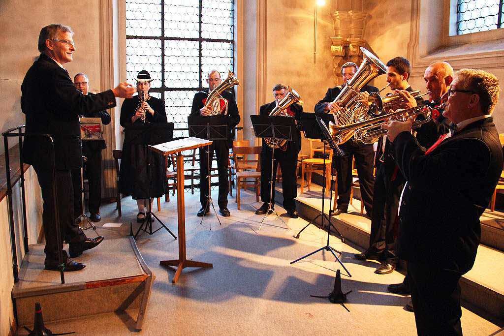 Die Blsergruppe der Trachtenkapelle Glottertal spielte auf der Empore.