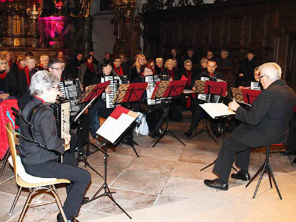 Auch sie sorgten mit ihrem Spiel fr ein abwechslungsreiches Konzert: Das Akkordeon-Ensemble Kollnau.