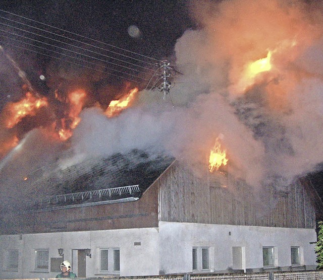 In der Nacht zum 16. Mai brannte der Drescheschopf.   | Foto: Ringwald