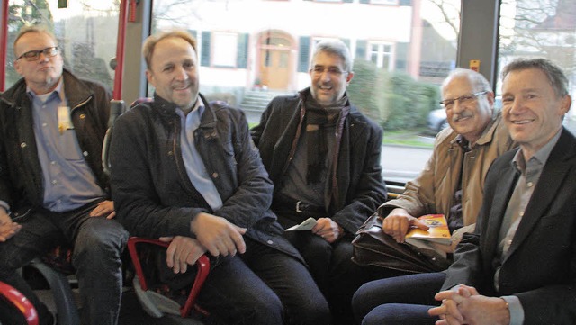 Platz im Expressbus nahmen auf der ers...eibold und Lothar Probst (von links).   | Foto: Jrn Kerckhoff