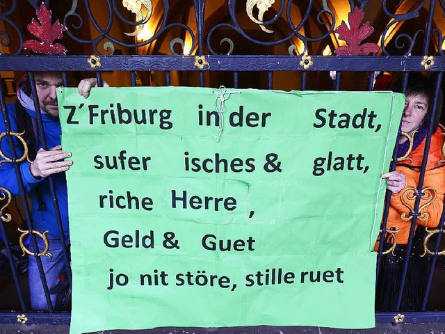 Der Protest im Vorfeld der Gemeinderatssitzung ntzte nichts.  | Foto: Ingo Schneider