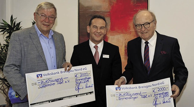 Volksbank-Vorstandssprecher Karl-Heinz... (links) und  Herbert Jochum (rechts).  | Foto: Volksbank