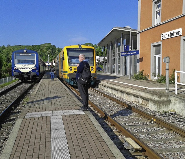 In Eichstetten entfllt das zweite Gleis und damit der Mittelbahnsteig   | Foto: Gustav Rinklin