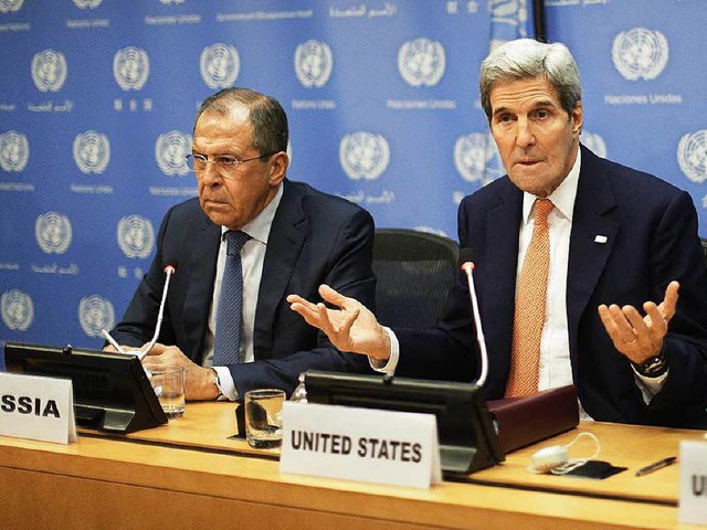Die Auenminister Russlands und der US...tsrats auf eine Resolution fr Syrien.  | Foto: dpa