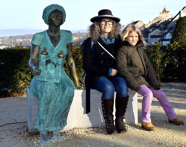 Agnes von Rheinfelden mit Knstlerin C...Frey und ihrer Tochter auf dem Inseli   | Foto: Sarah Nltner